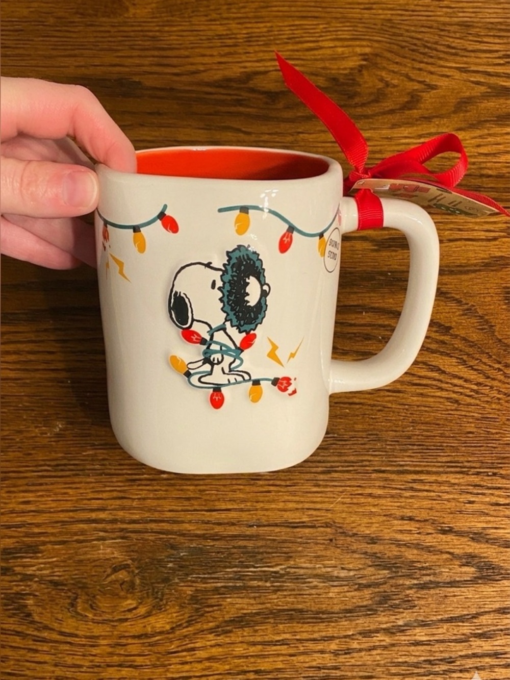 Rae Dunn Snoopy Holiday Wreath Mug